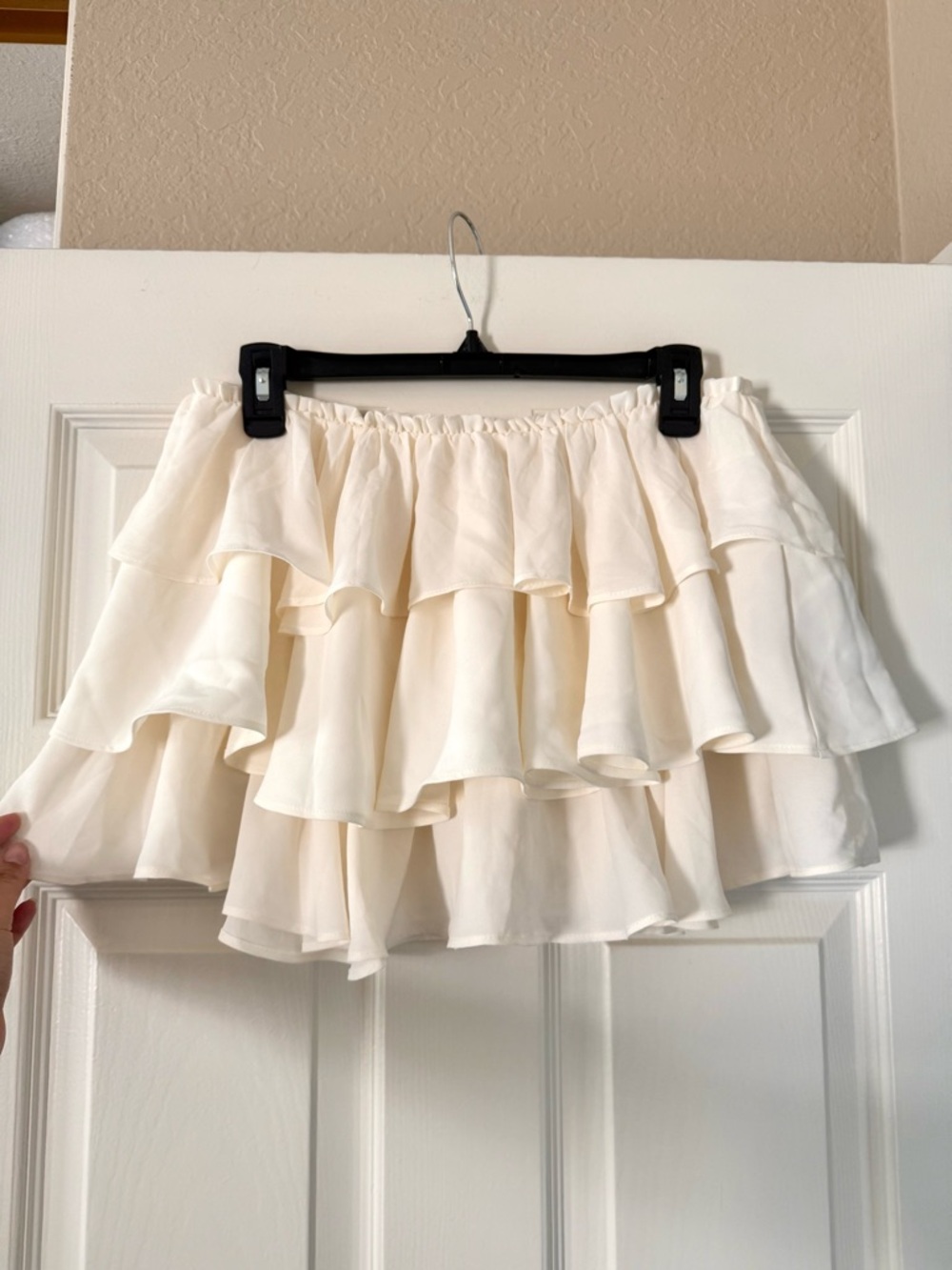 BNWT Beige Botany Cream Ruffle Tiered Layered Mini Skirt